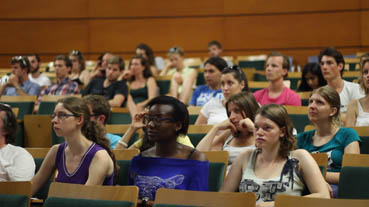 Los estudiantes, en la reunión de la Climate KIC en Valencia.